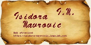 Isidora Mavrović vizit kartica